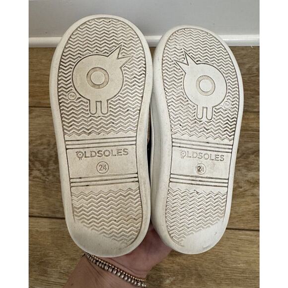 Old Soles Toddler Boys Leather Black White Zipper Stretch Lace Sneaker Sz 8 US - Picture 10 of 10